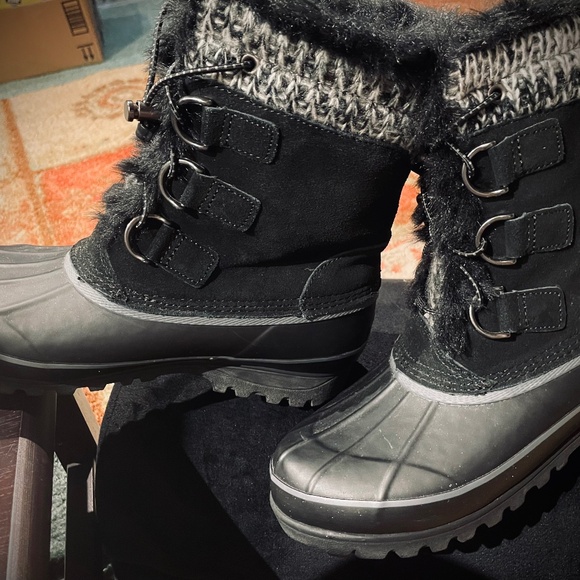 NWOB Land's End Women's Size 9 Hillary Weatherproof Black  Boots - Picture 1 of 10